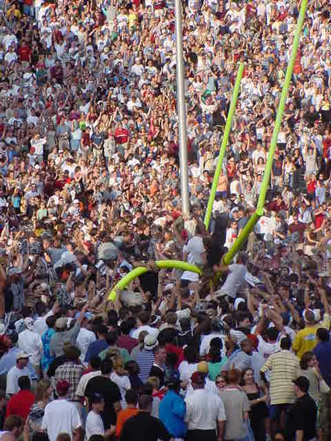 USC goal post goes down after big win! (4/8)